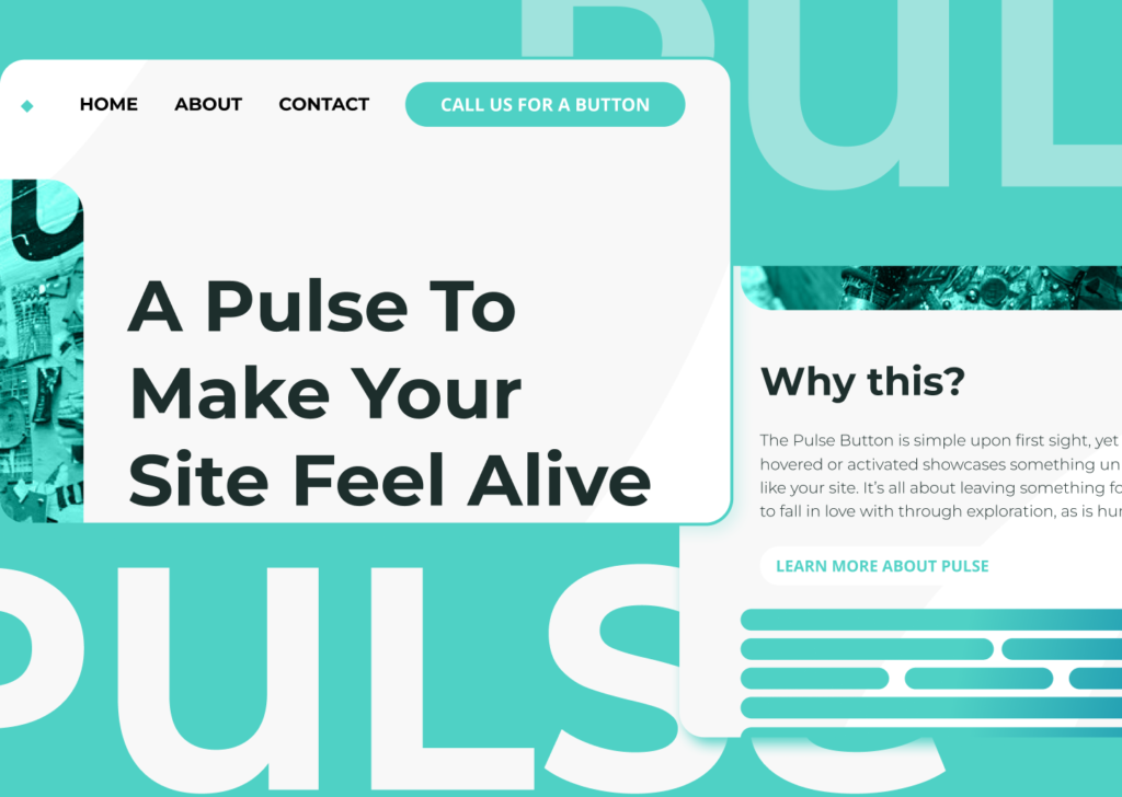 The CTA pulse button and tertiary pulse button used on a single website page